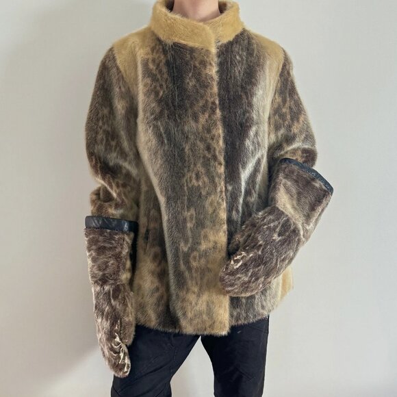 Genuine Sealskin Winter Coat and Mits Chevron Fur Seal Vintage Unisex Canada - Picture 1 of 16